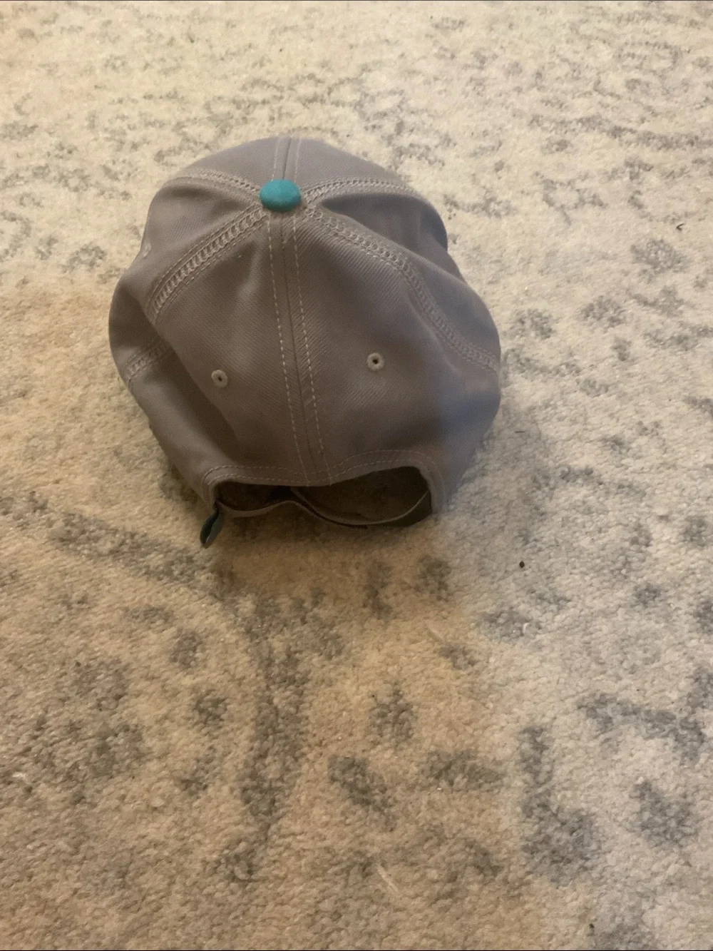 Men’s Vintage Adidas Grey & Aqua Blue Adjustable Ball Cap Retro Hat 80's-90's